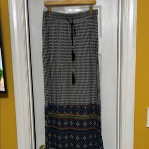 Black and Blue Patterned Women's Skirt